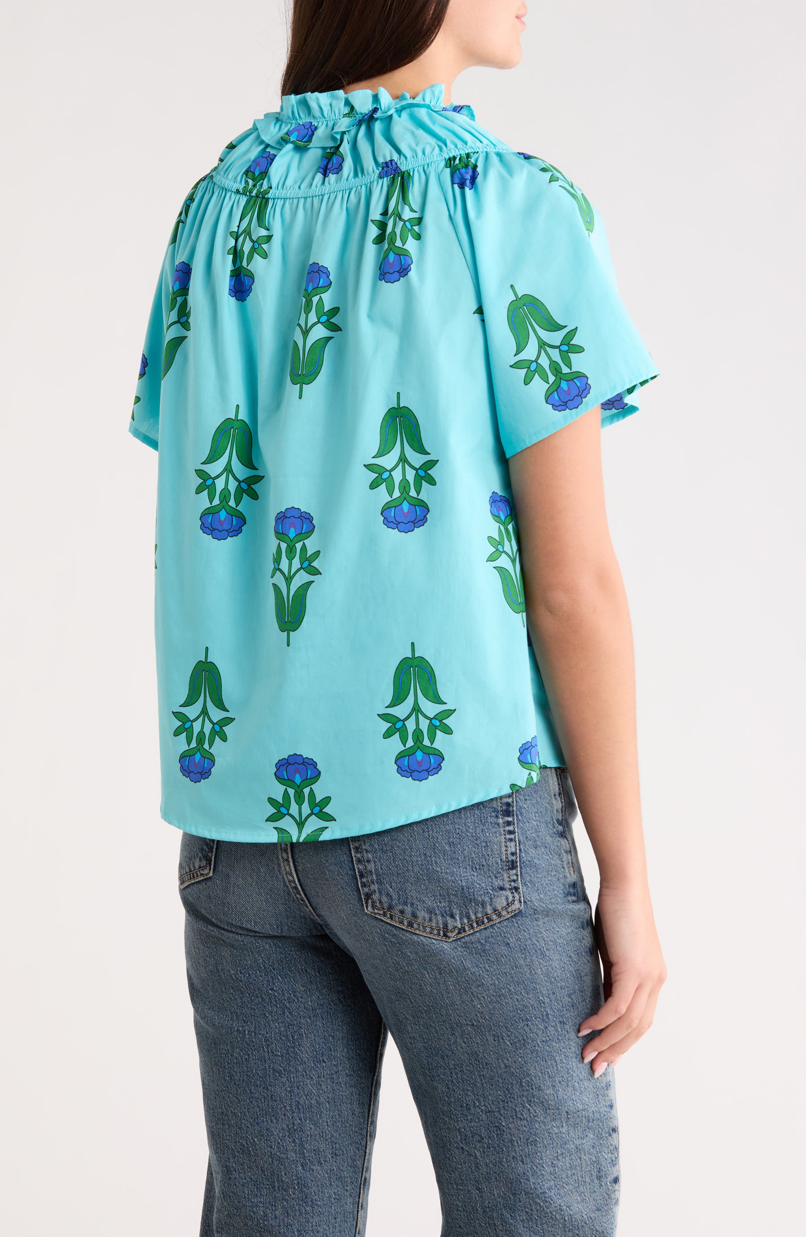 Amena Floral Darthy Ruffle Top - image 2
