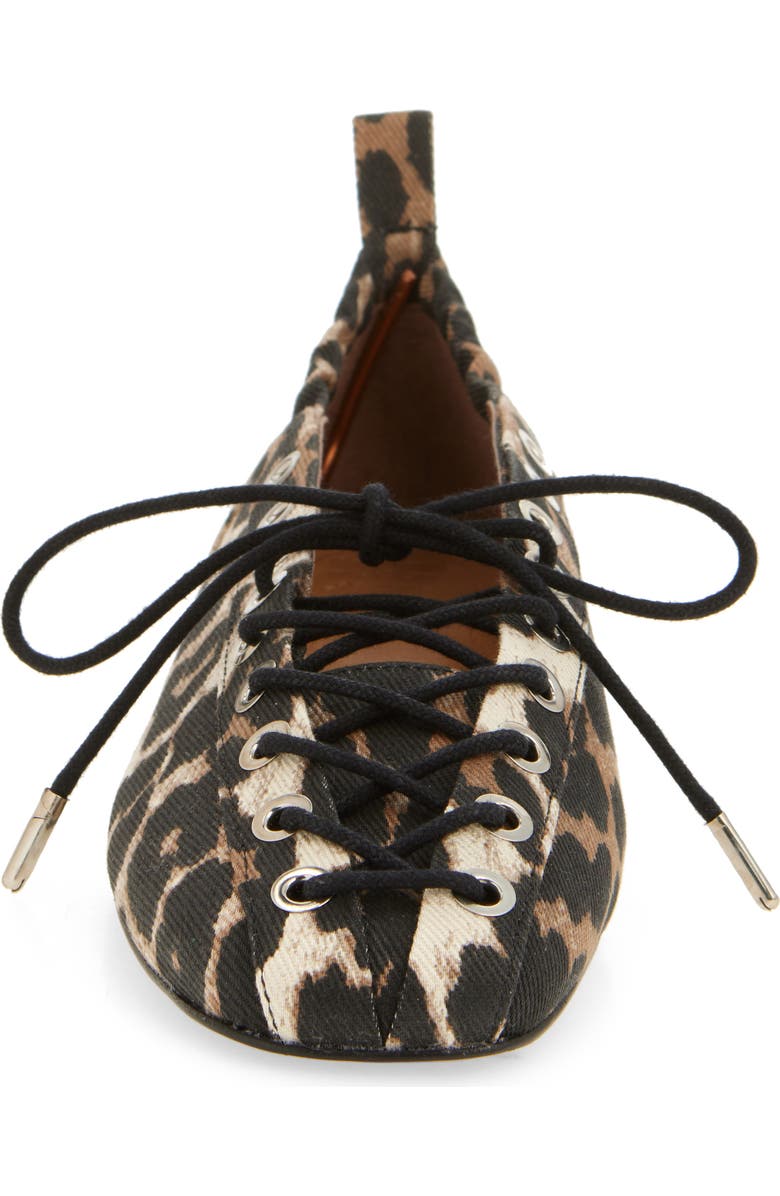 Ganni Ghillie Ballerina Flat, Alternate, color, Leopard