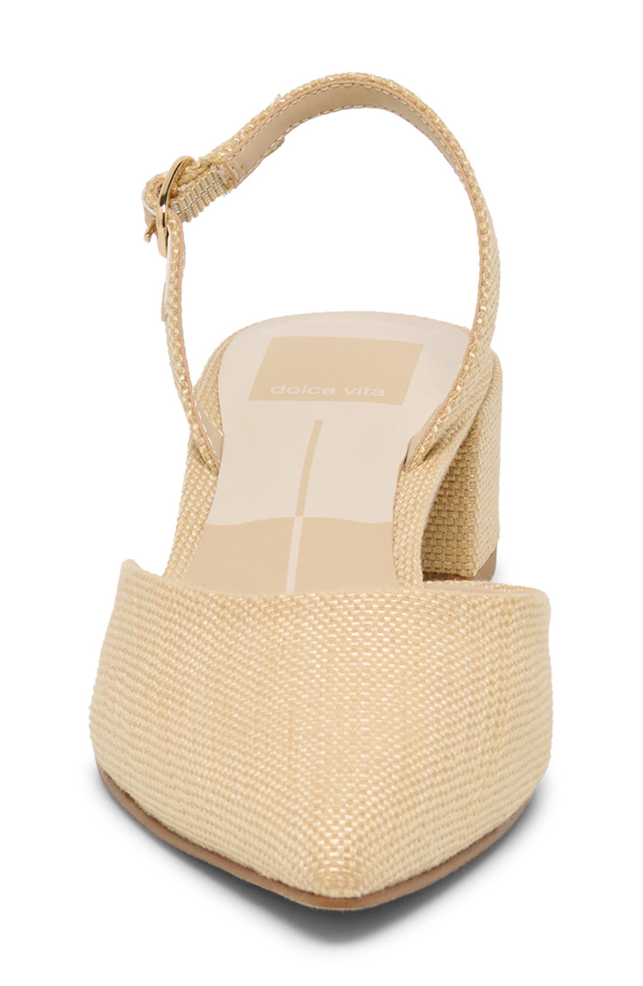 Carel Pointed Toe Slingback Pump, Alternate, color, NATURAL RAFFIA