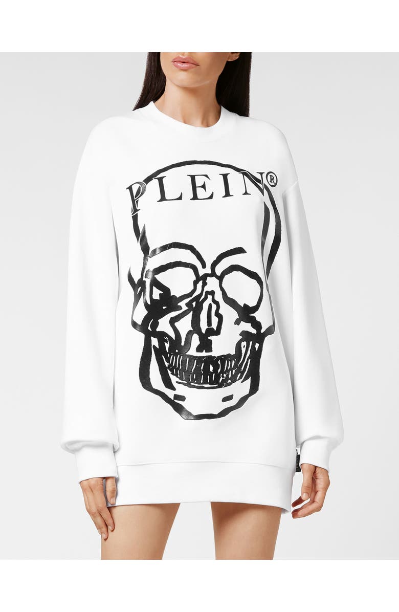 PHILIPP PLEIN Sweatshirt Skull And Plein, Alternate, color, White/Black