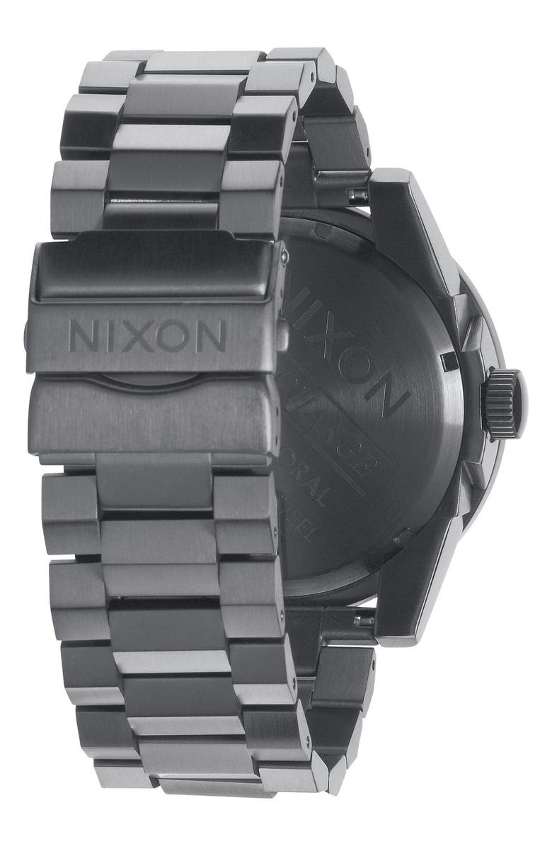 Nixon The Corporal Bracelet Watch, 48mm, Alternate, color, Matte Black/Matte Gunmetal