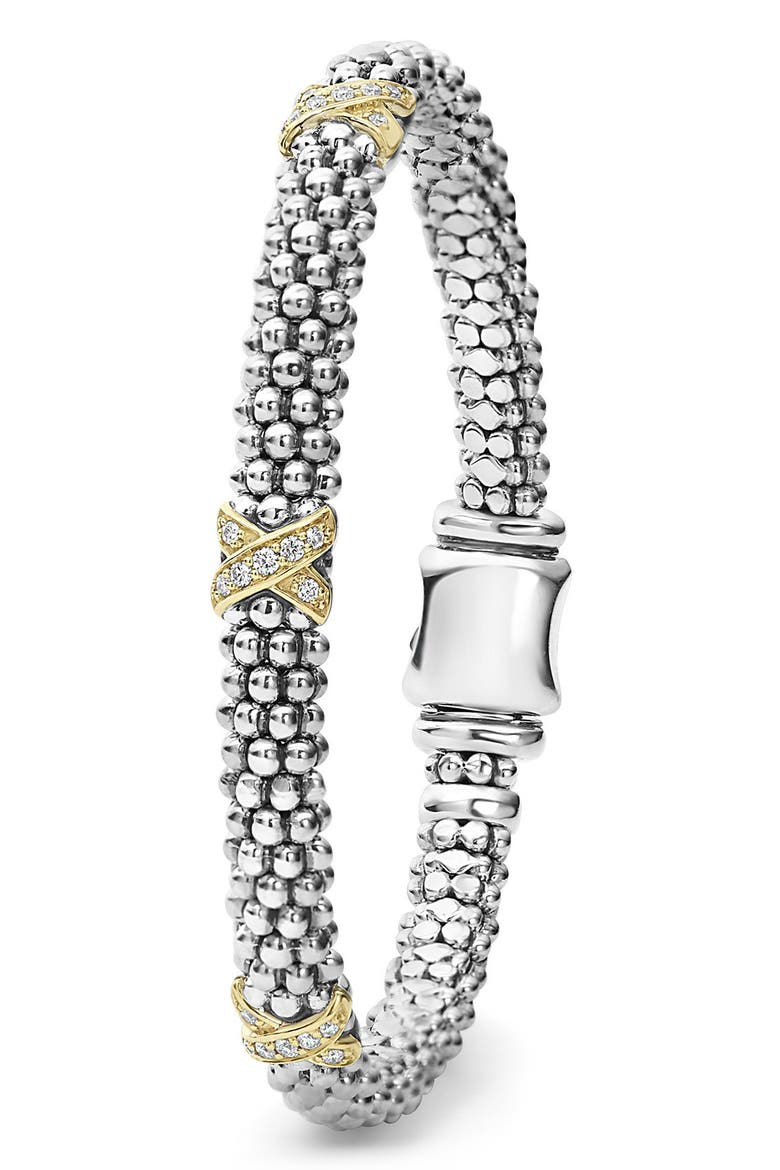 Signature Caviar Diamond Rope Bracelet, Alternate, color, STERLING SILVER