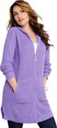 Roaman's Waffle Mega Length Zip Hoodie