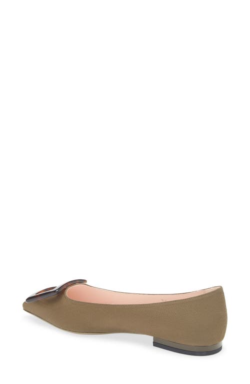 Roger Vivier Gommettine Pointed Toe Flat In Green