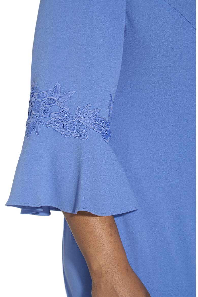 Bell Sleeve Sheath Dress, Alternate, color, MISTY PERI