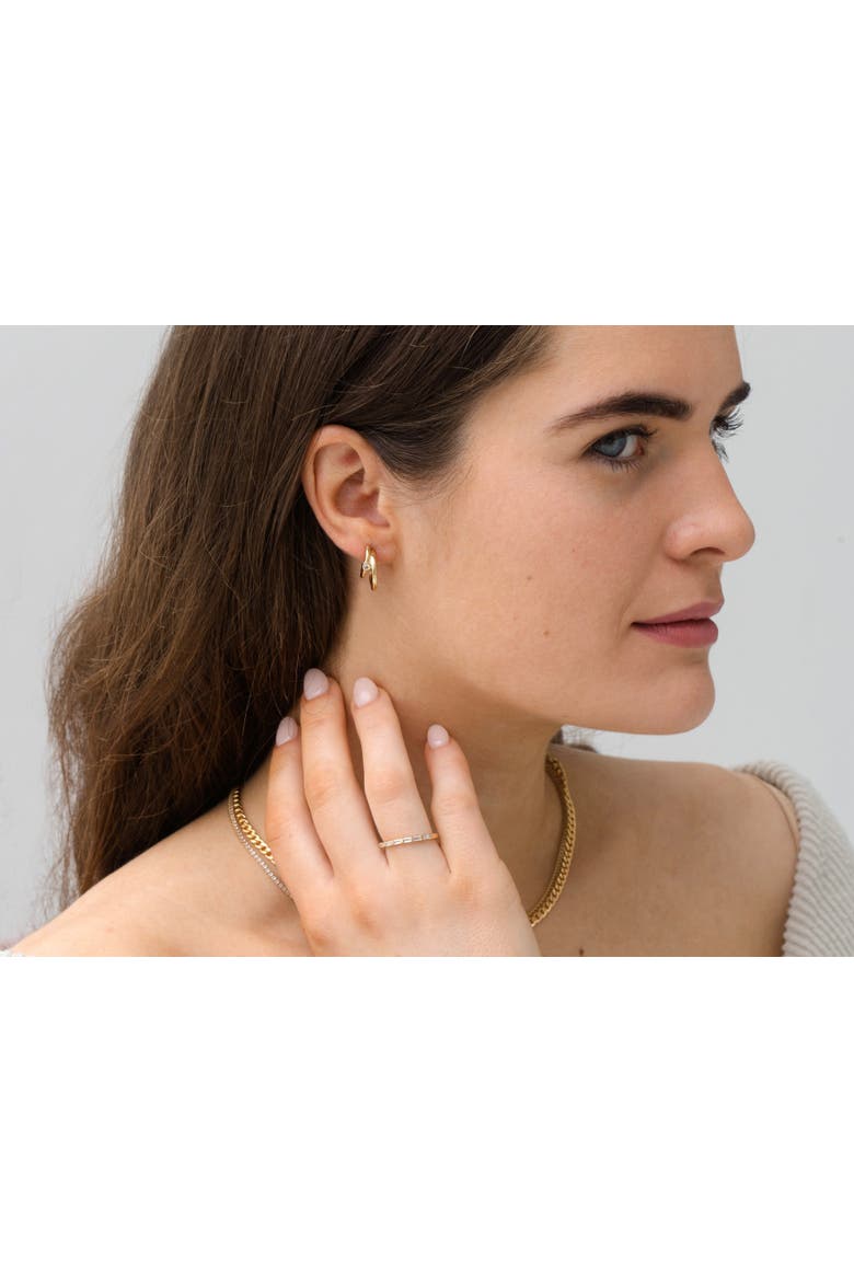 White Topaz Tennis Necklace, Alternate, color, Gold