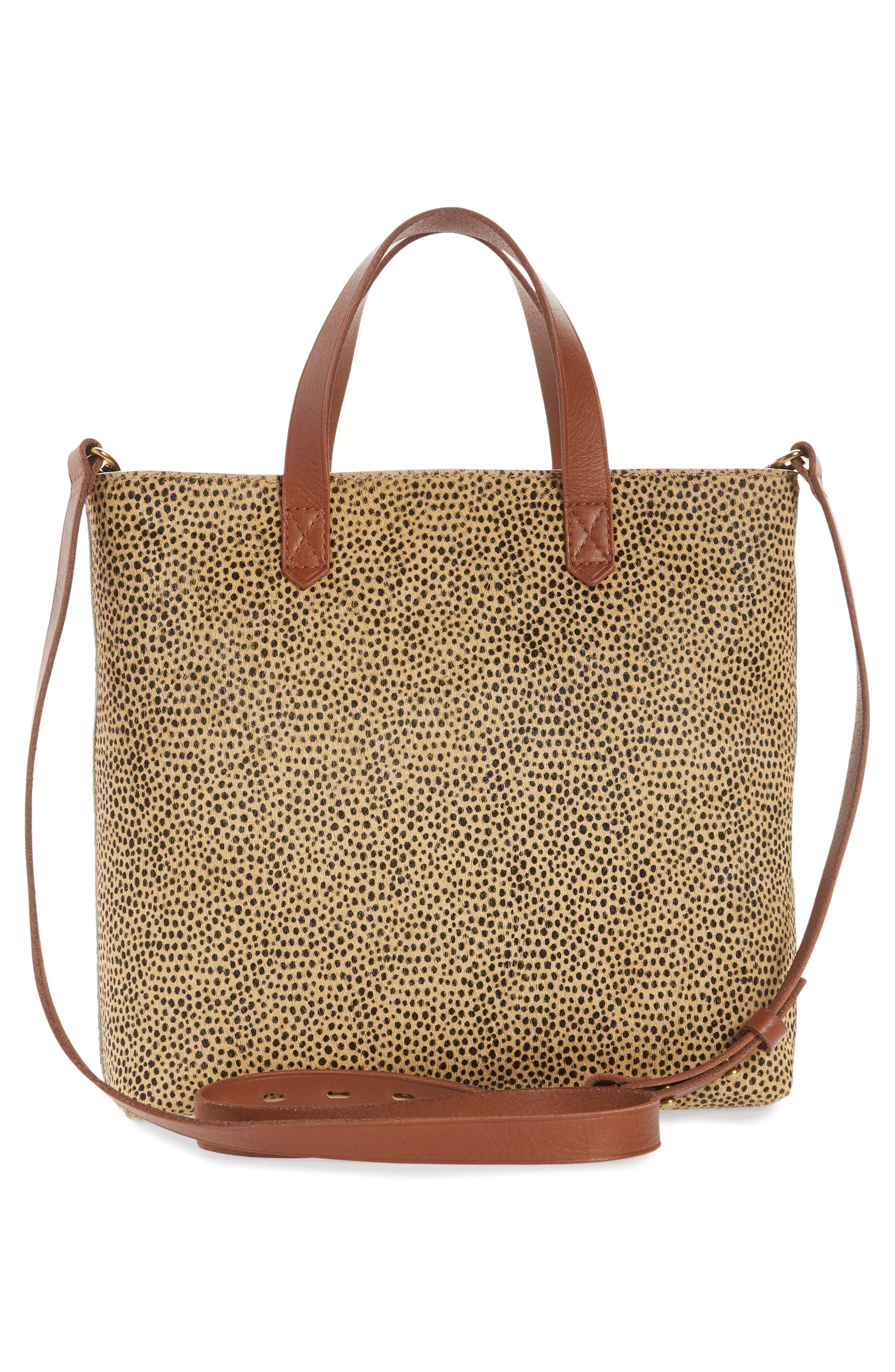 The Zip Top Small Spotted Calf Hair Transport Crossbody Bag, Alternate, color, AUTUMN GOLD MULTI