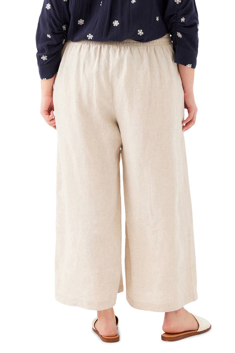 Wide Leg Drawstring Linen Pants, Alternate, color, OATMEAL