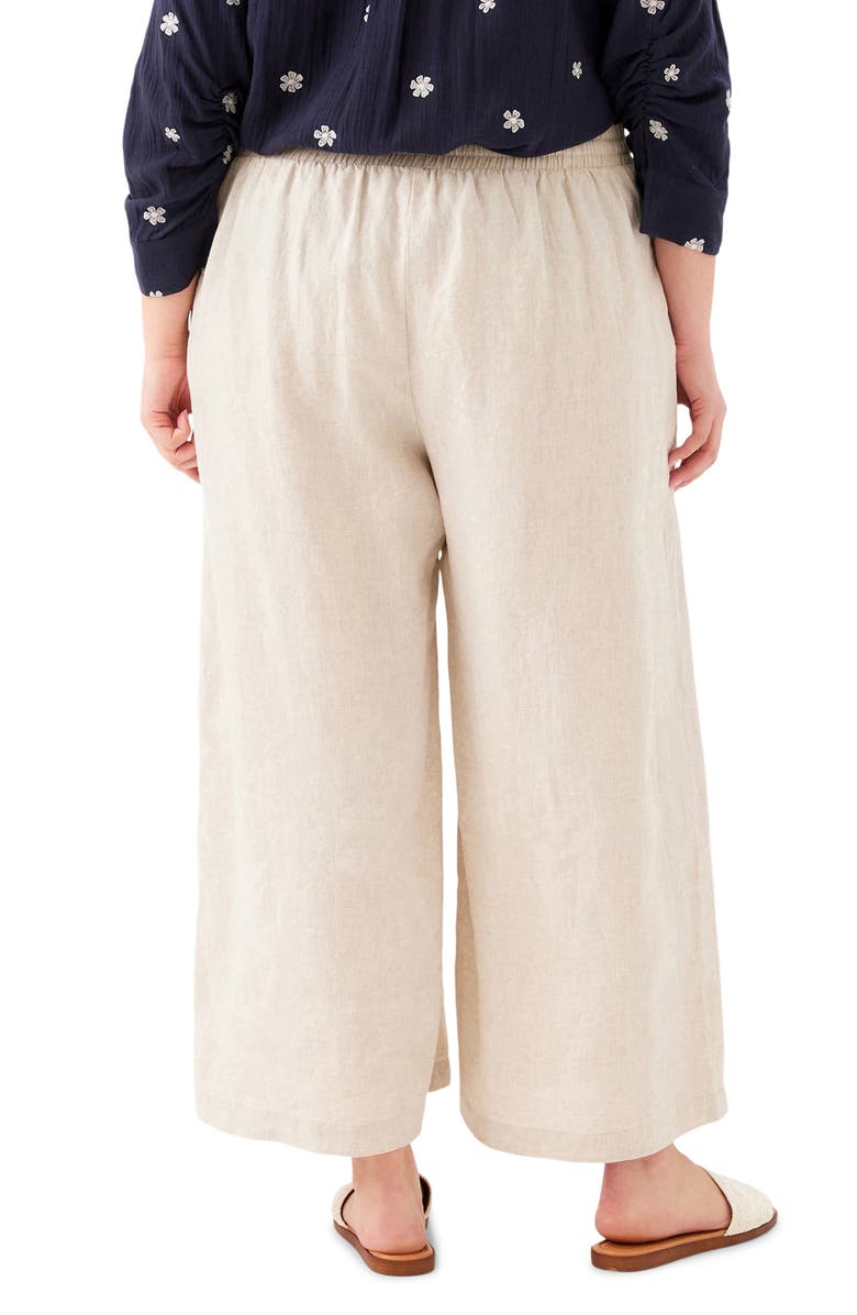 Karen Kane Wide Leg Drawstring Linen Pants, Alternate, color, Oatmeal