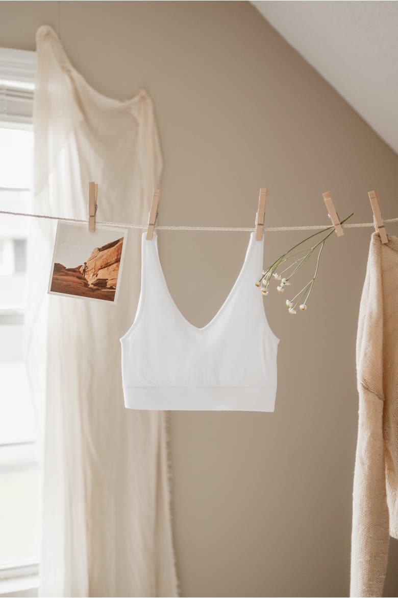 Soft Reversible V Bralette, Alternate, color, white