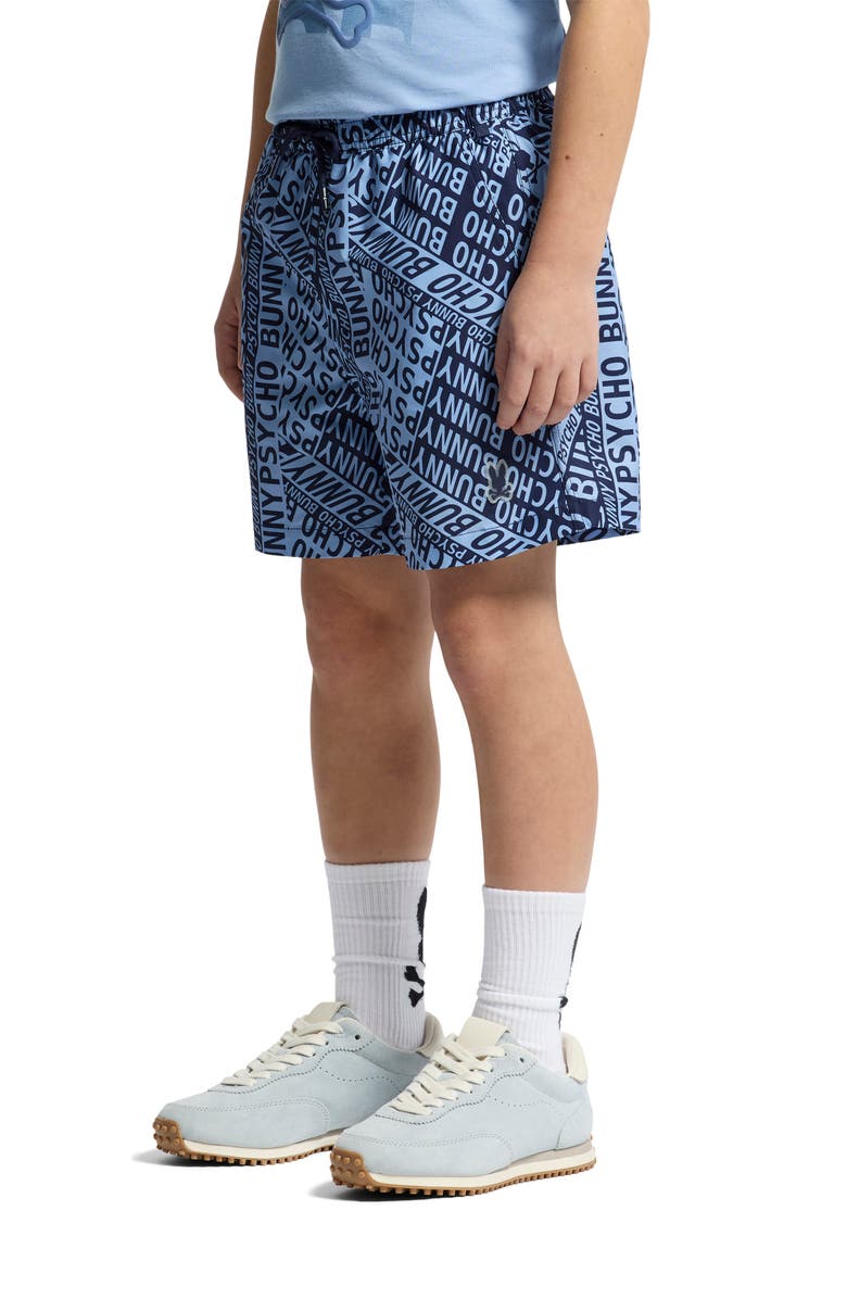 Psycho Bunny Kids' Capri Swim Trunks, Alternate, color, Serenity