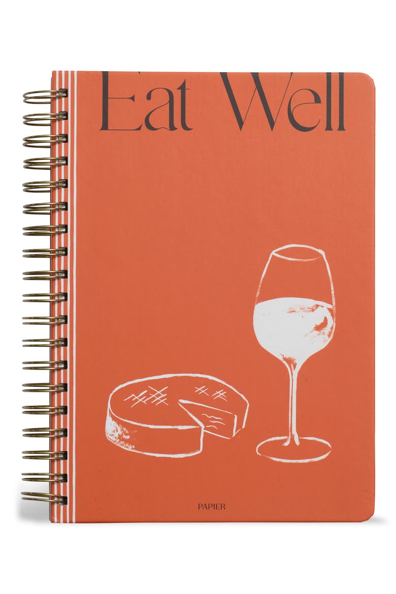 Eat Well Spiral Recipe Journal, Main, color, MEDIUM ORANGE