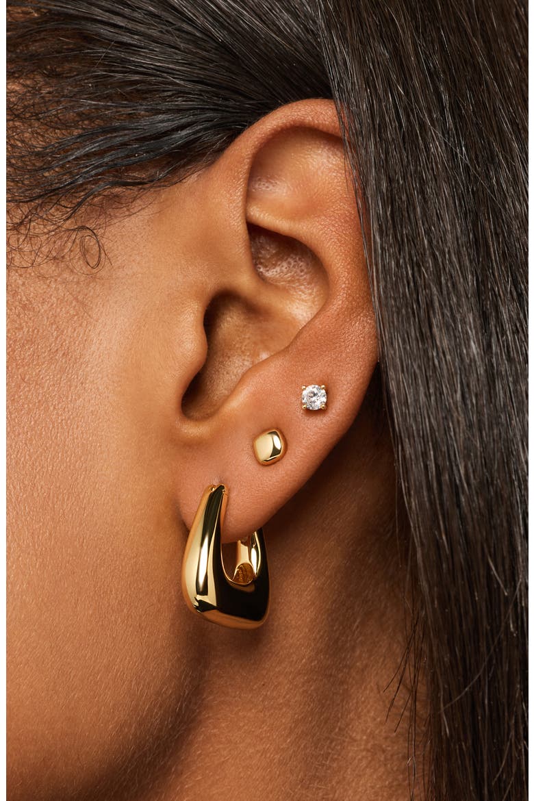 Clara Stud Earrings, Alternate, color, GOLD