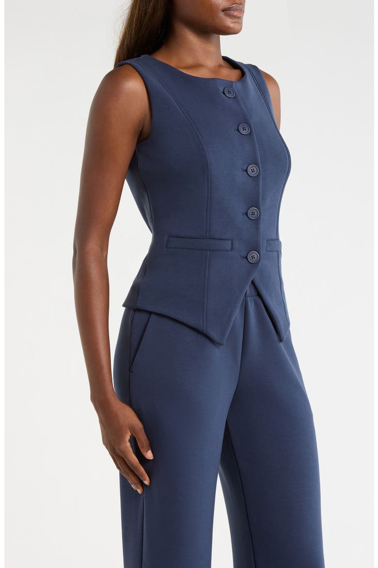 Dreamweave Knit Button Front Vest, Alternate, color, NAVY BLAZER