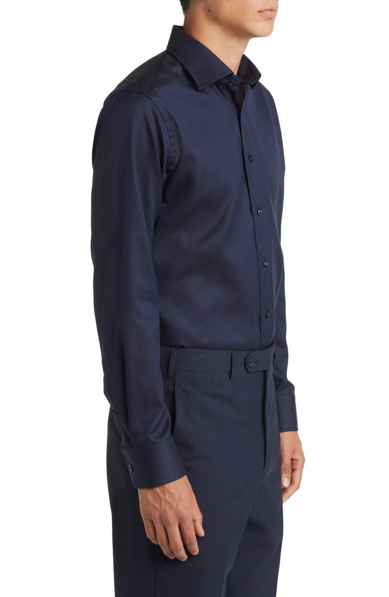 Eton Slim Fit Diamond Weave Cotton Dress Shirt, Alternate, color,