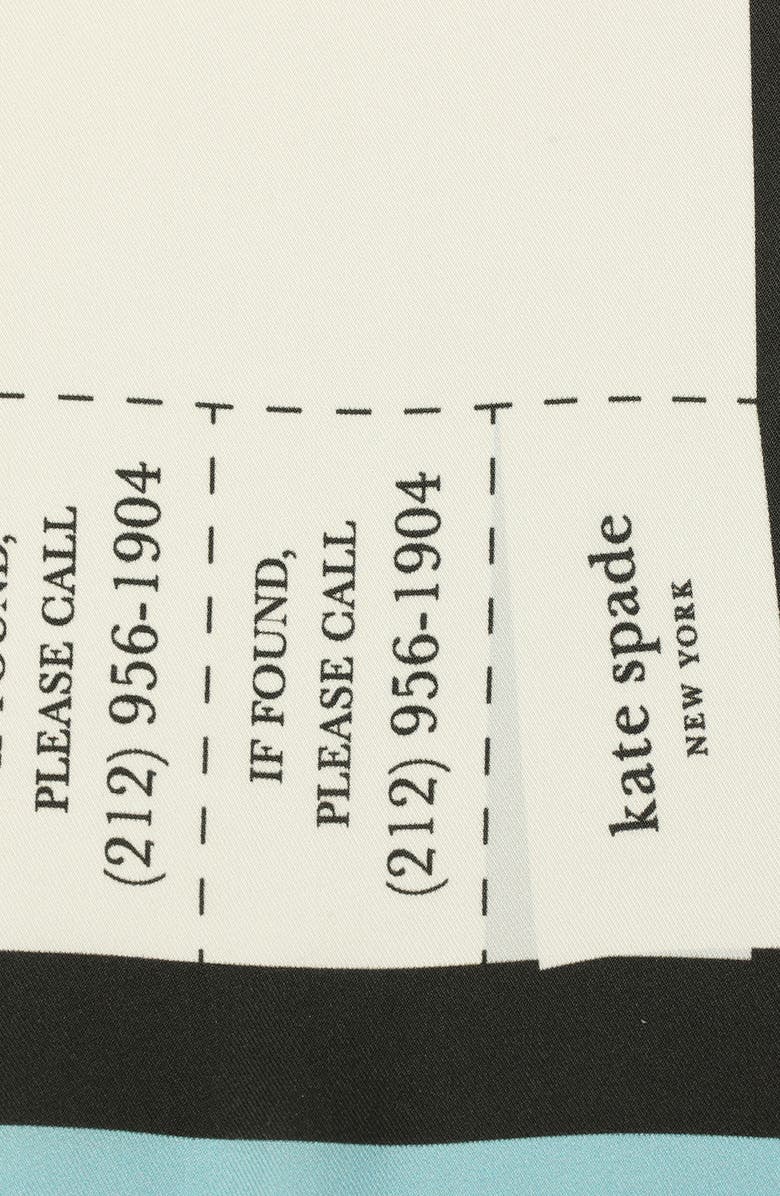 Kate Spade New York missing shoe square silk bandana, Alternate, color, Black Cream