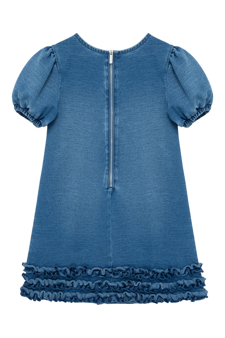 Kids' Puff Sleeve Denim Dress, Alternate, color, INDIGO