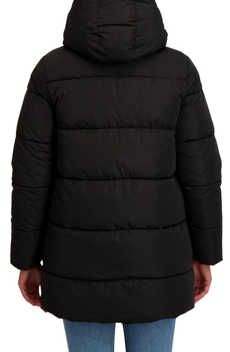 Sebby Faux Fur Reversible Hooded Puffer Jacket, Alternate, color, Black