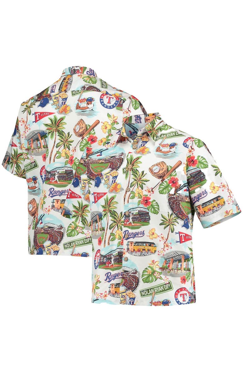 Reyn Spooner Men's Reyn Spooner White Texas Rangers Scenic Button-Up Shirt, Main, color, White