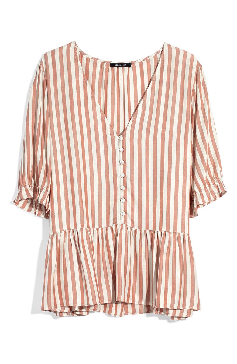 Madewell Courtyard Ruffle Hem Top, Alternate, color, 