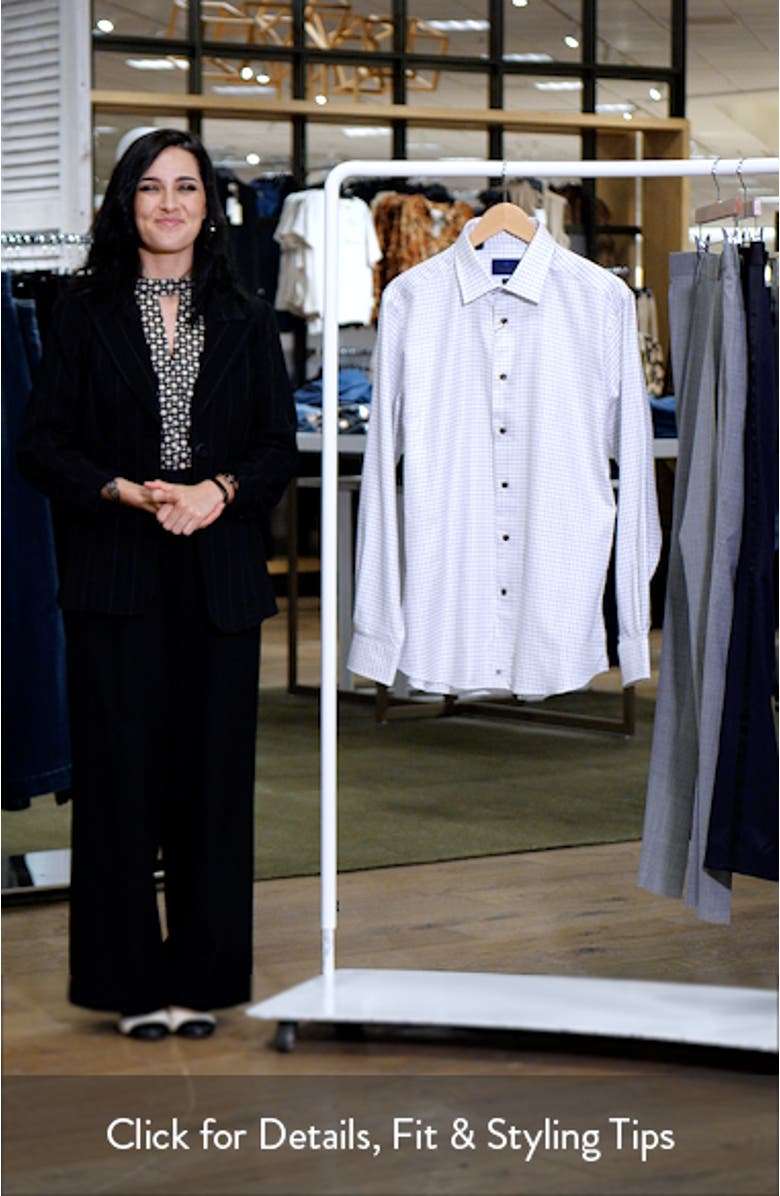 Trim Fit Check Cotton Dobby Dress Shirt, sales video thumbnail