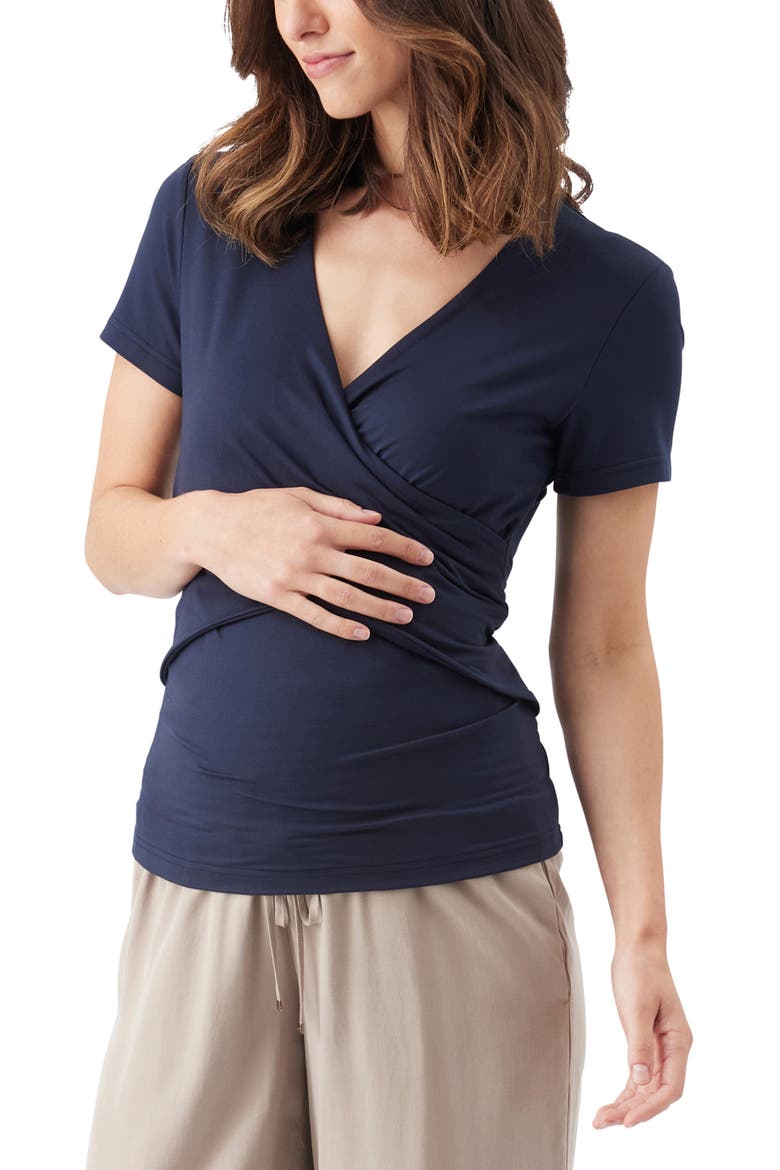 Luxe Knit Embrace Nursing Tee, Alternate, color, Navy