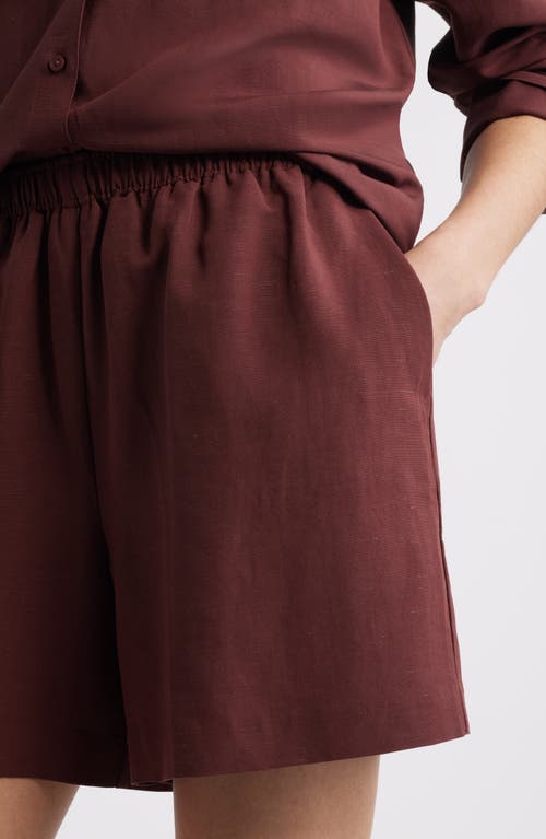 Nordstrom Elastic Waist Shorts In Brown Raisin
