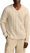 Lucky Brand Neppy Cabled V-Neck Sweater