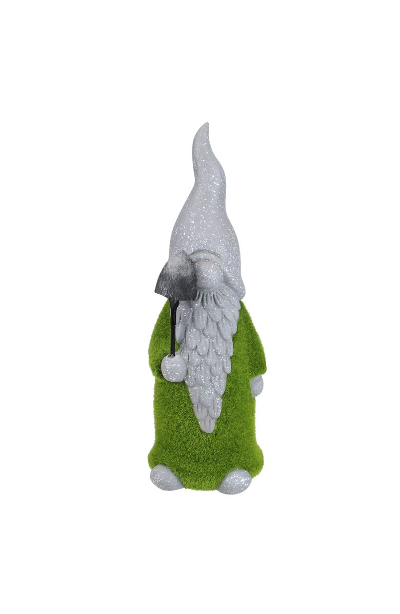 Northlight 14" Faux Moss Covered Gnome with Shovel Outdoor Garden Statue, Main, color, Gray
