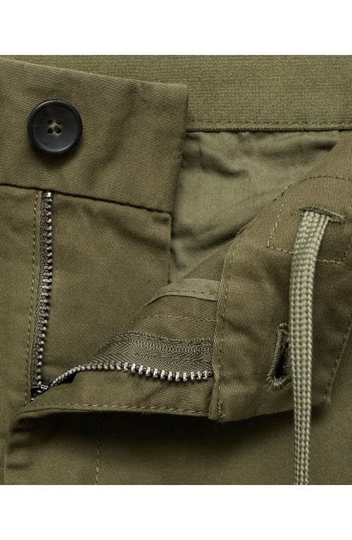 Mango Slim Fit Flat Front Cotton Stretch Twill Chinos In Khaki Green