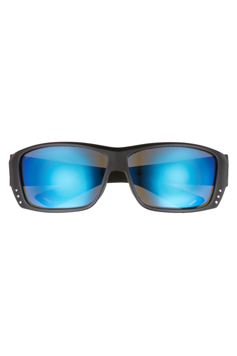 Cat Cay 60mm Polarized Sunglasses, Alternate, color, BLACKOUT/ BLUE MIRROR