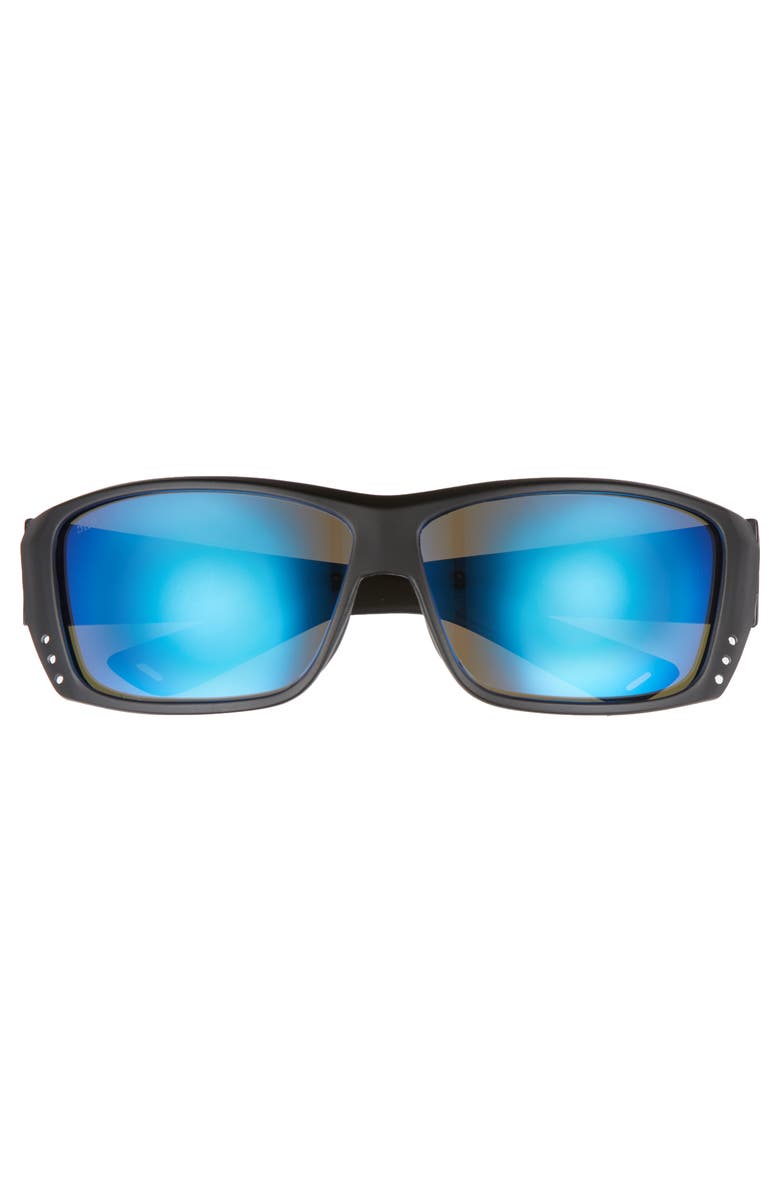 Costa Del Mar Cat Cay 60mm Polarized Sunglasses, Alternate, color, Blackout/ Blue Mirror