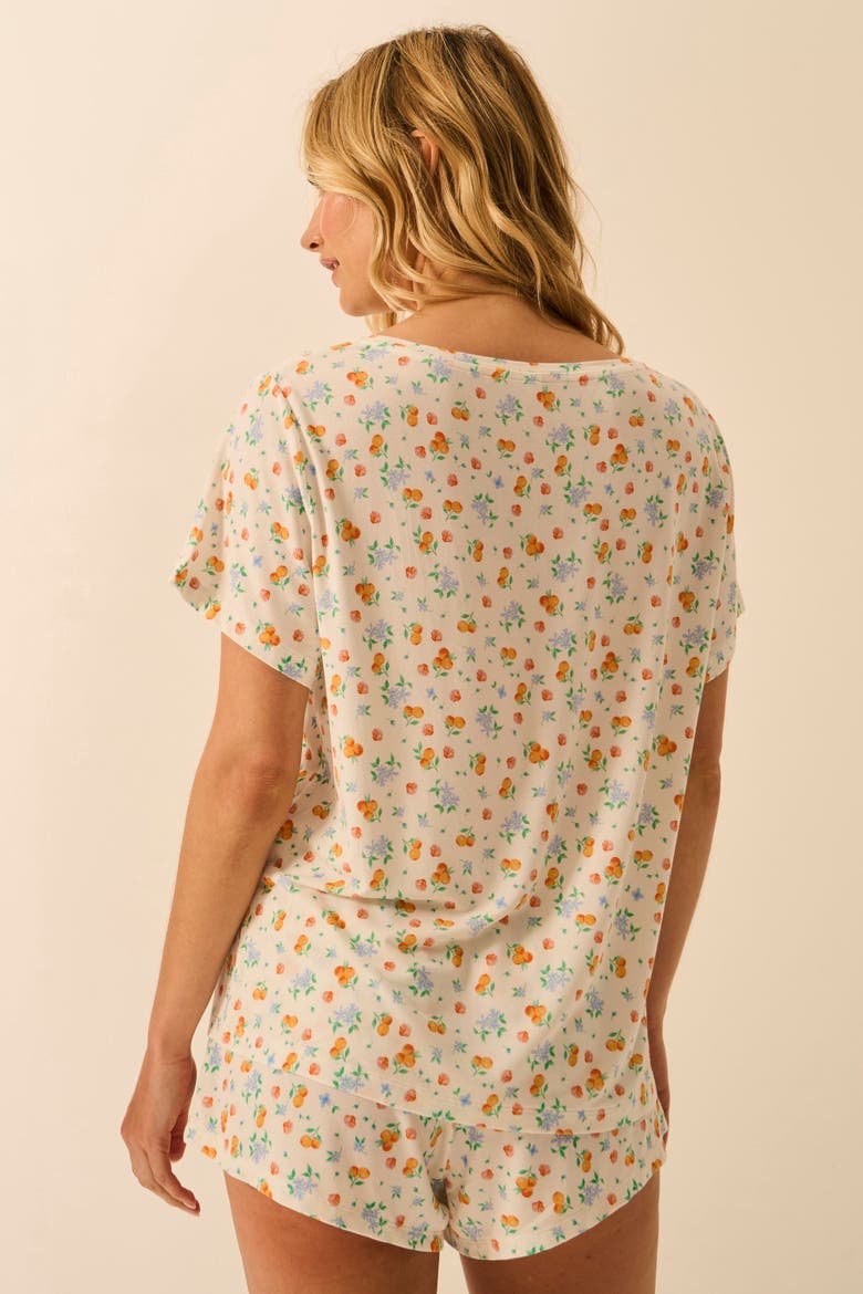 T-Shirt & Shortie Pyjama Set, Alternate, color, Citrus Petals
