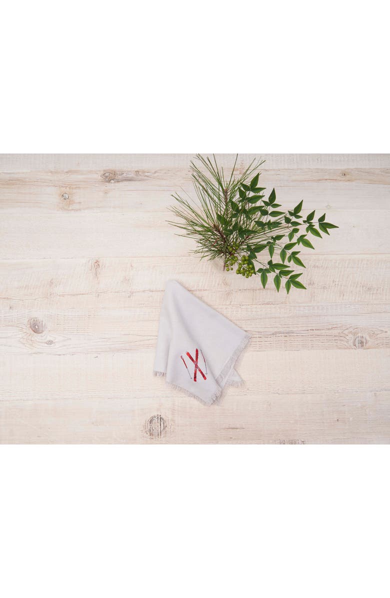 RightSide Designs Slopeside Napkins Set of 4, Alternate, color, White