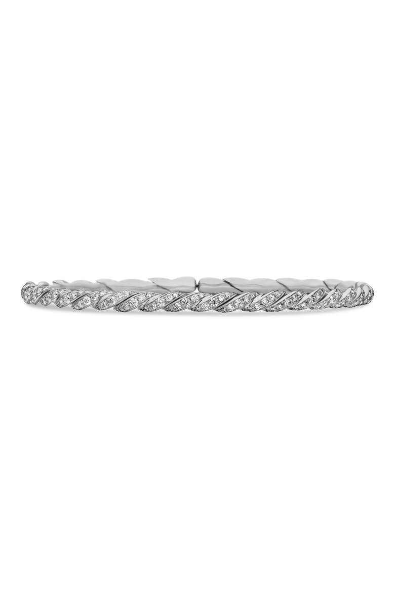 Pavéflex Single Row Bracelet with Diamonds in 18K White Gold, Main, color, WHITE GOLD/ DIAMOND
