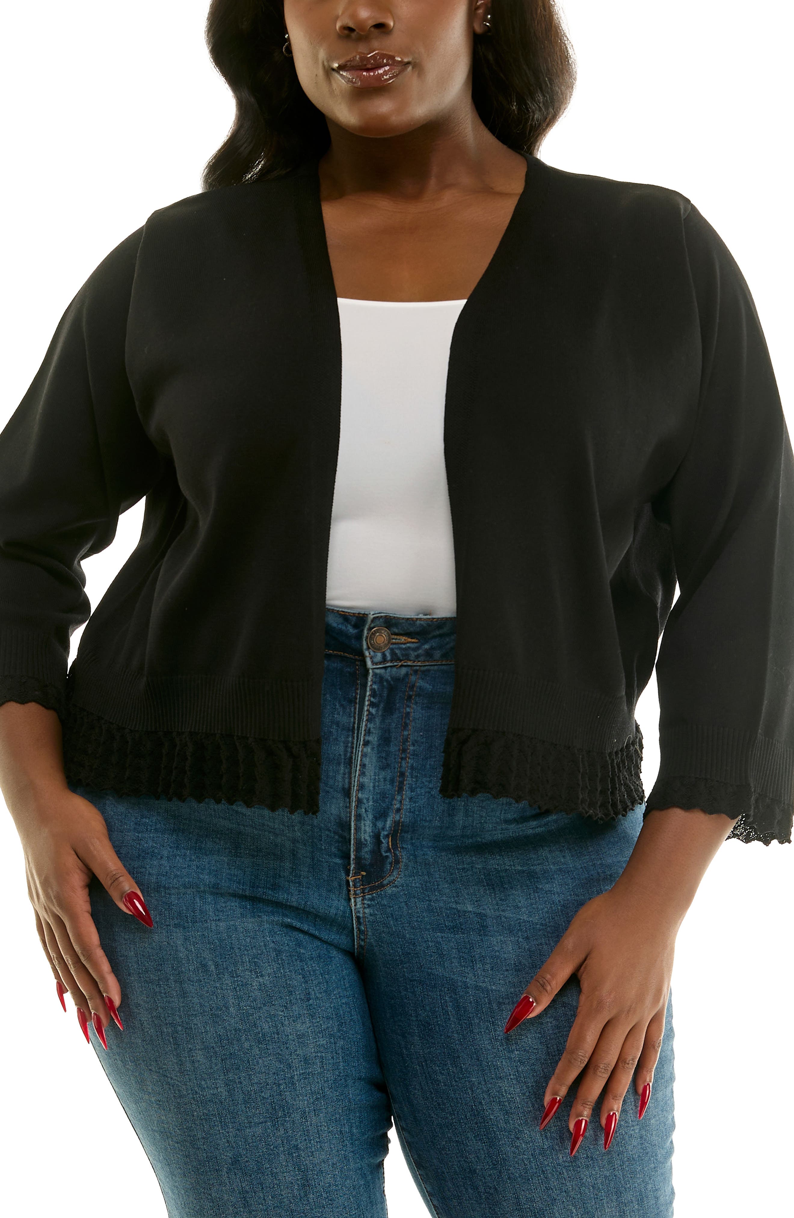 Scalloped Lace Trim Bolero