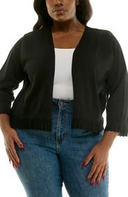 Nina Leonard Scalloped Lace Trim Bolero
