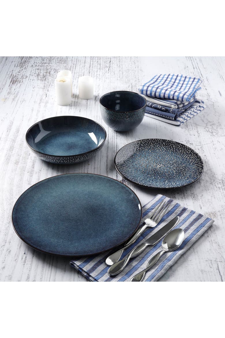 Matisse 16-Piece Double Bowl Dinnerware Set, Alternate, color, Blue