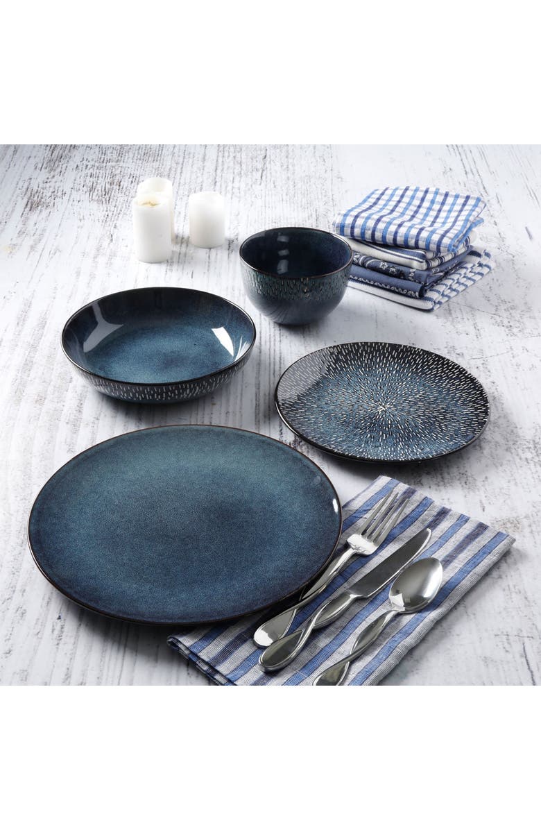 Gibson Elite Matisse 16-Piece Double Bowl Dinnerware Set, Alternate, color, Blue