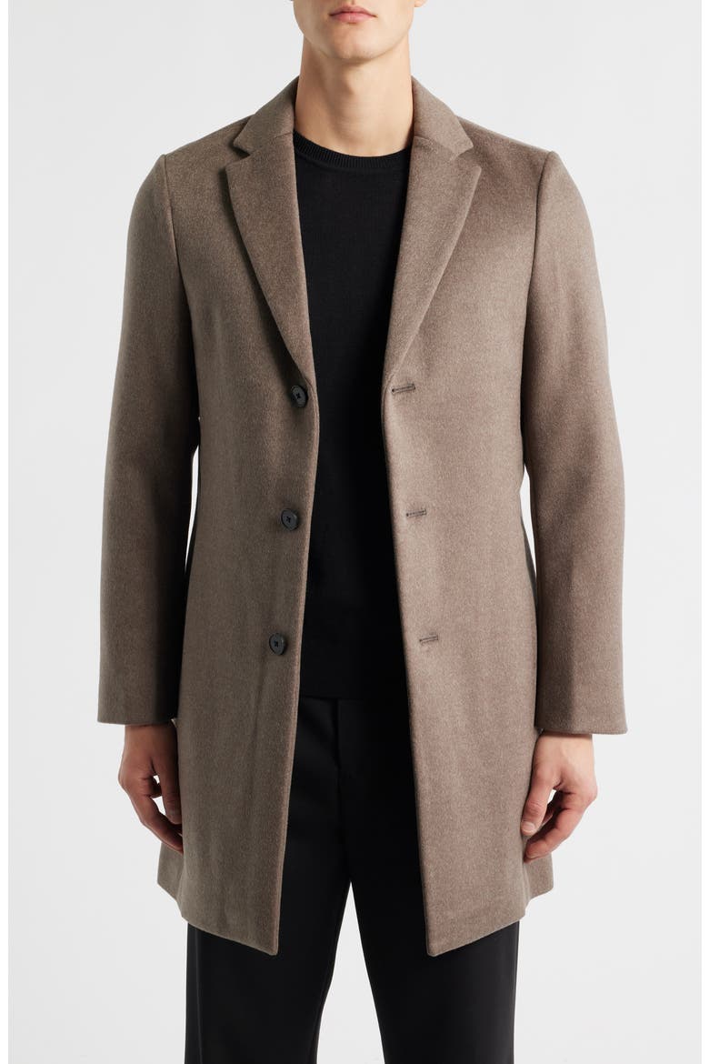 Gable Wool Blend Overcoat, Main, color, MOUSE MELANGE
