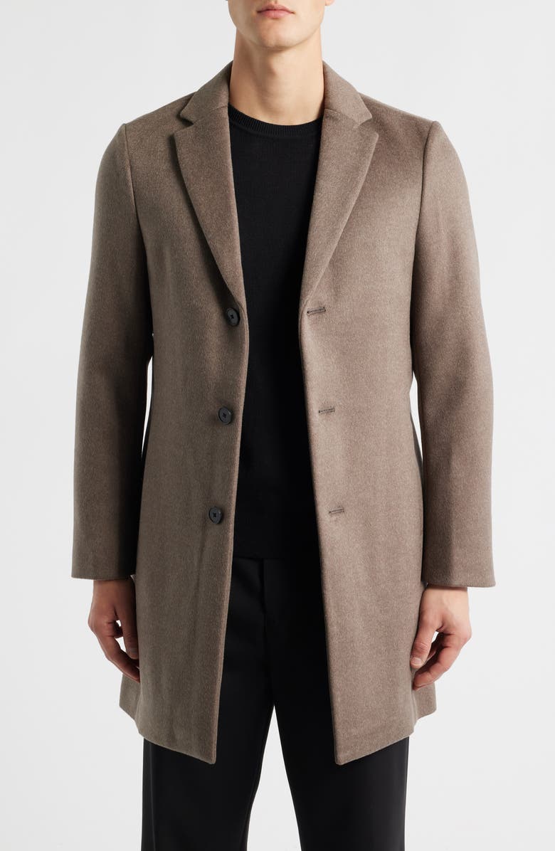 Reiss Gable Wool Blend Overcoat, Main, color, Mouse Melange