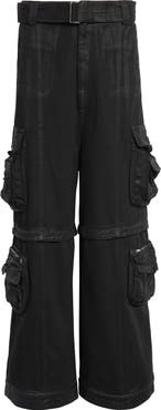 LU'U DAN Convertible Belted Cargo Jeans