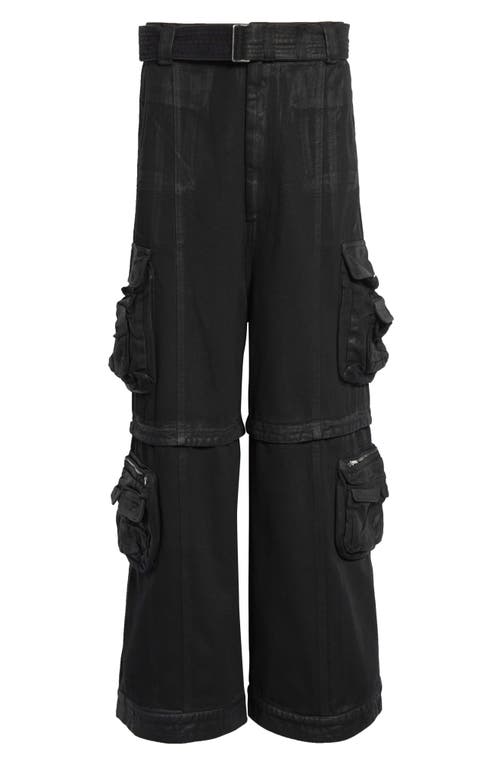 Lu'u Dan Convertible Belted Cargo Jeans In Black
