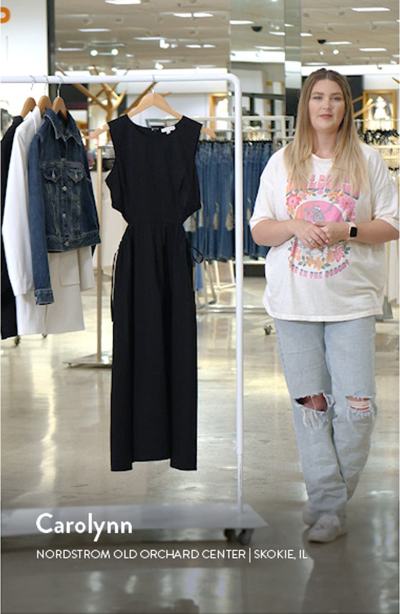 Cutout Cotton Blend Midi Dress, sales video thumbnail