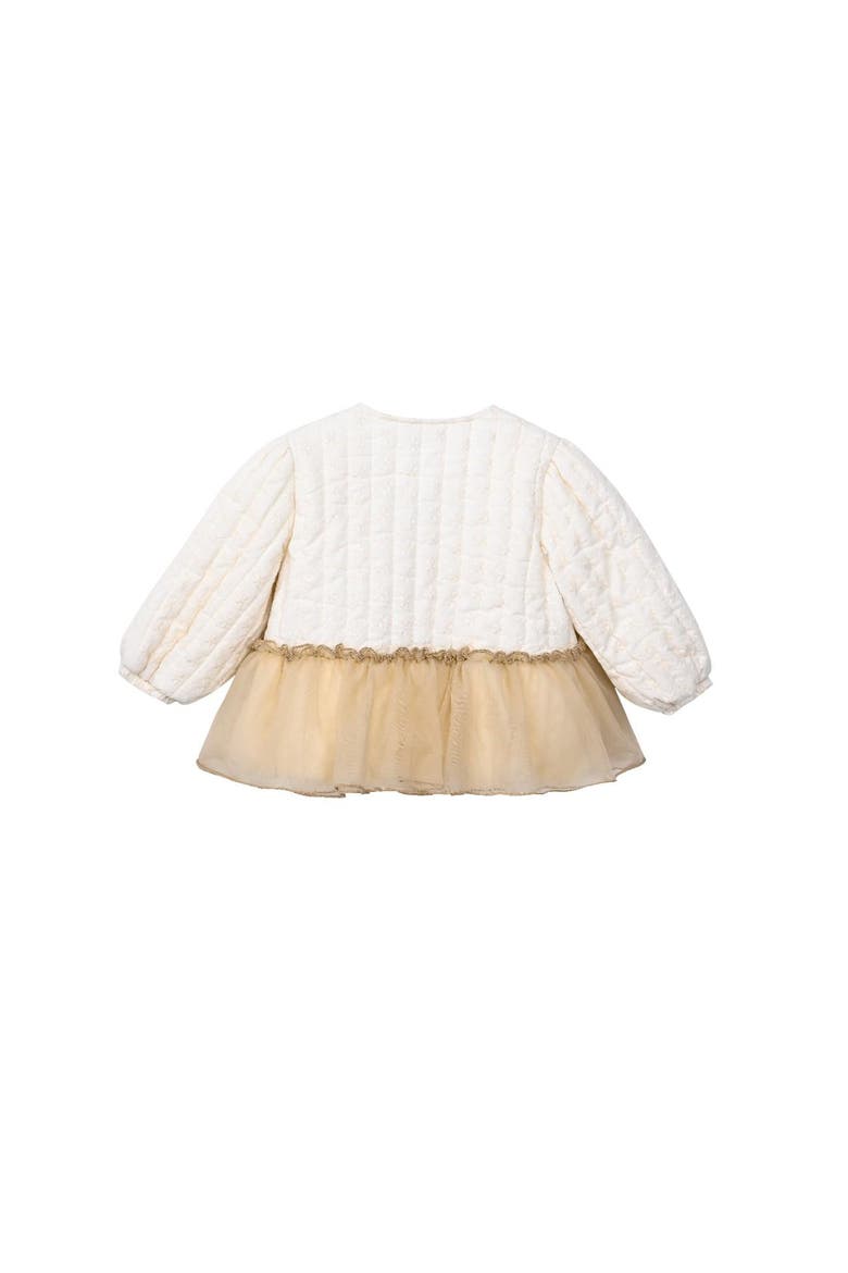 Quilted Ruffle Outfit, Alternate, color, Beige