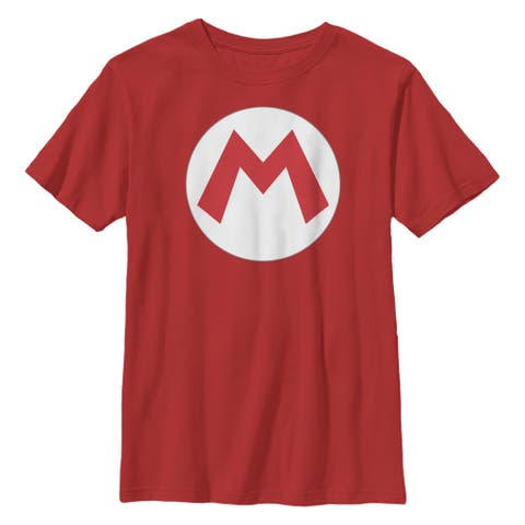Boy's Nintendo Mario Circle Icon  Graphic T-Shirt