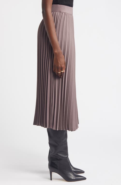 Nordstrom Pleated Midi Skirt In Grey Plum