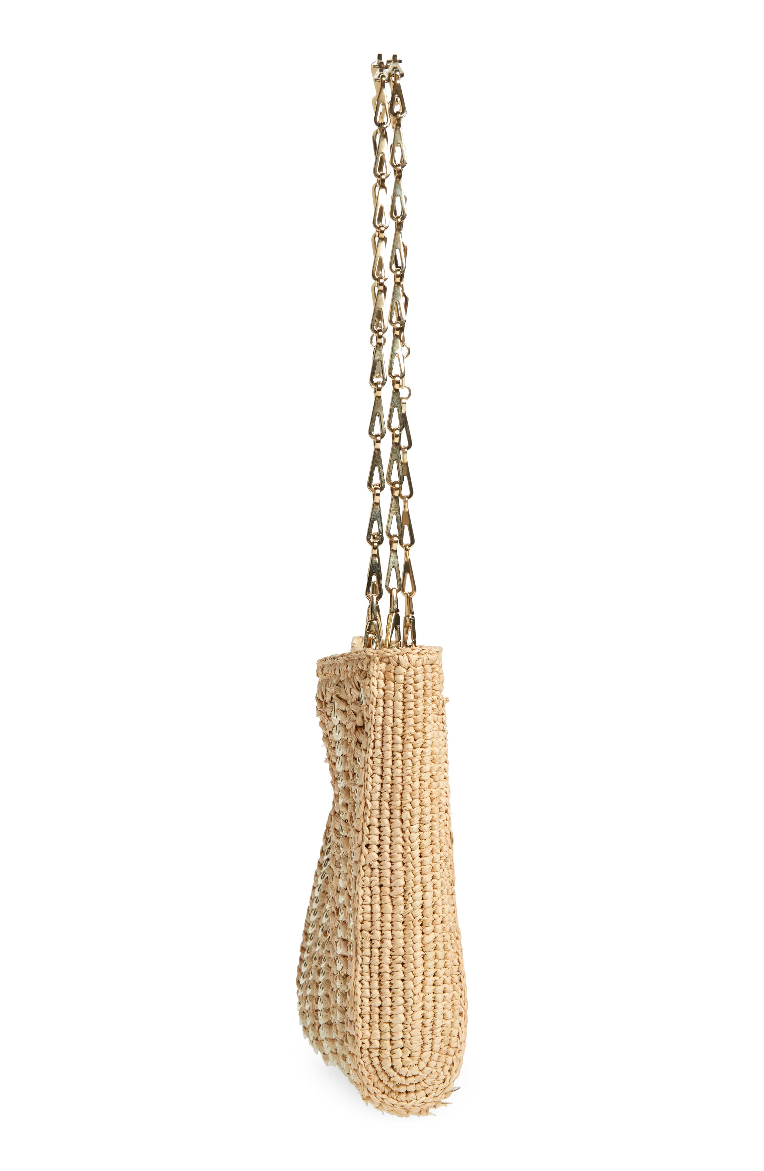 Rabanne 1969 Raffia Shoulder Bag, Alternate, color, 