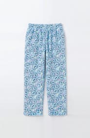 Preppy Goose Plush Blue Smiley loungewear pant