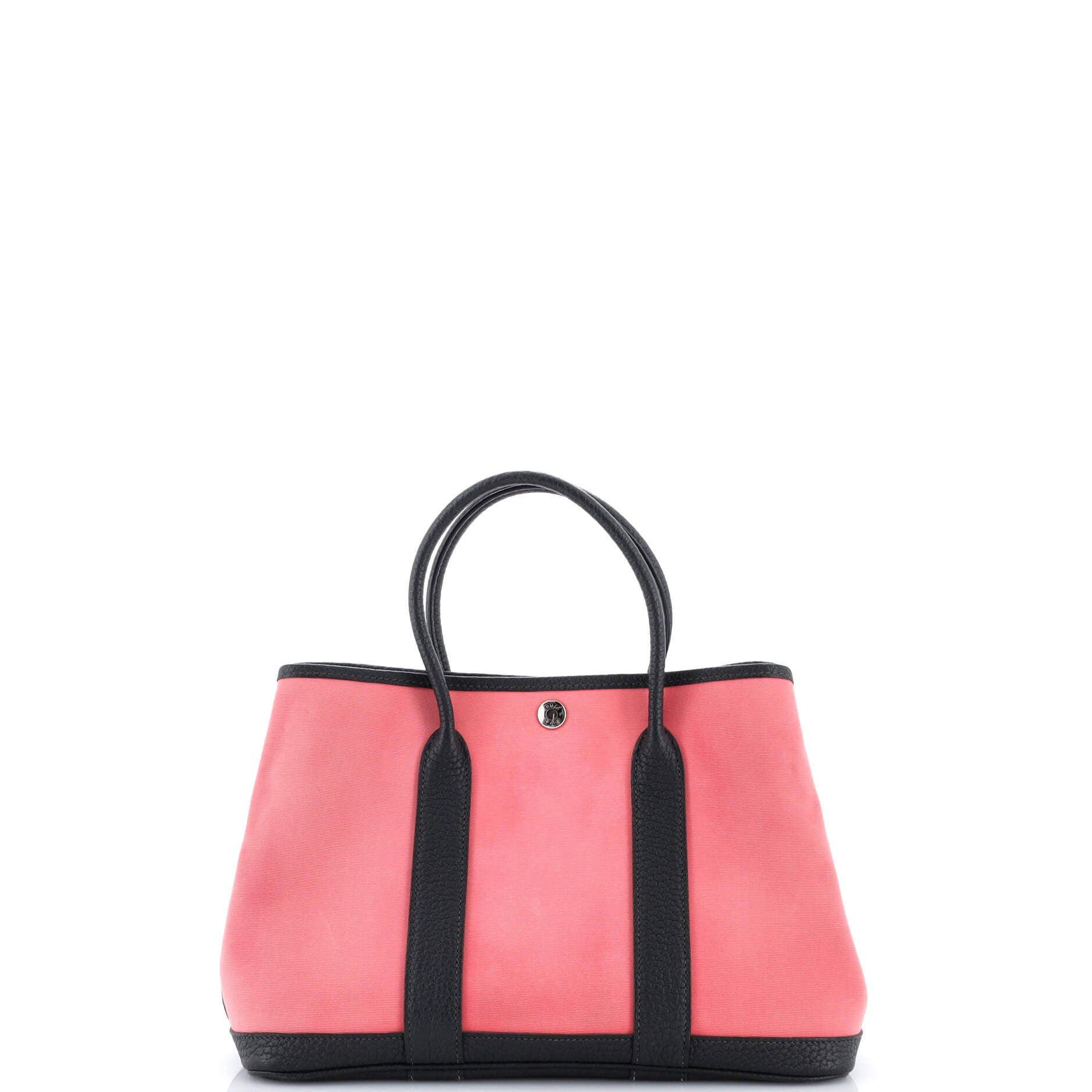 Pre-Owned Hermes Garden Party Tote Toile and Leather 30, Alternate, color, Rose Azalee